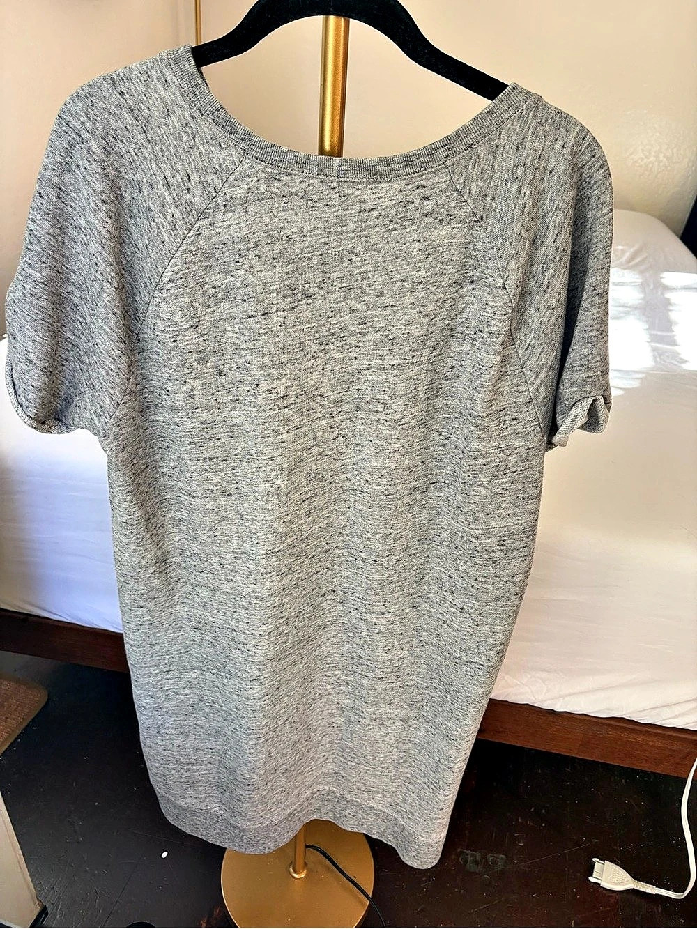 Gap Short Sleeve Pullover sweatshirt dress in French Terry Gray Med